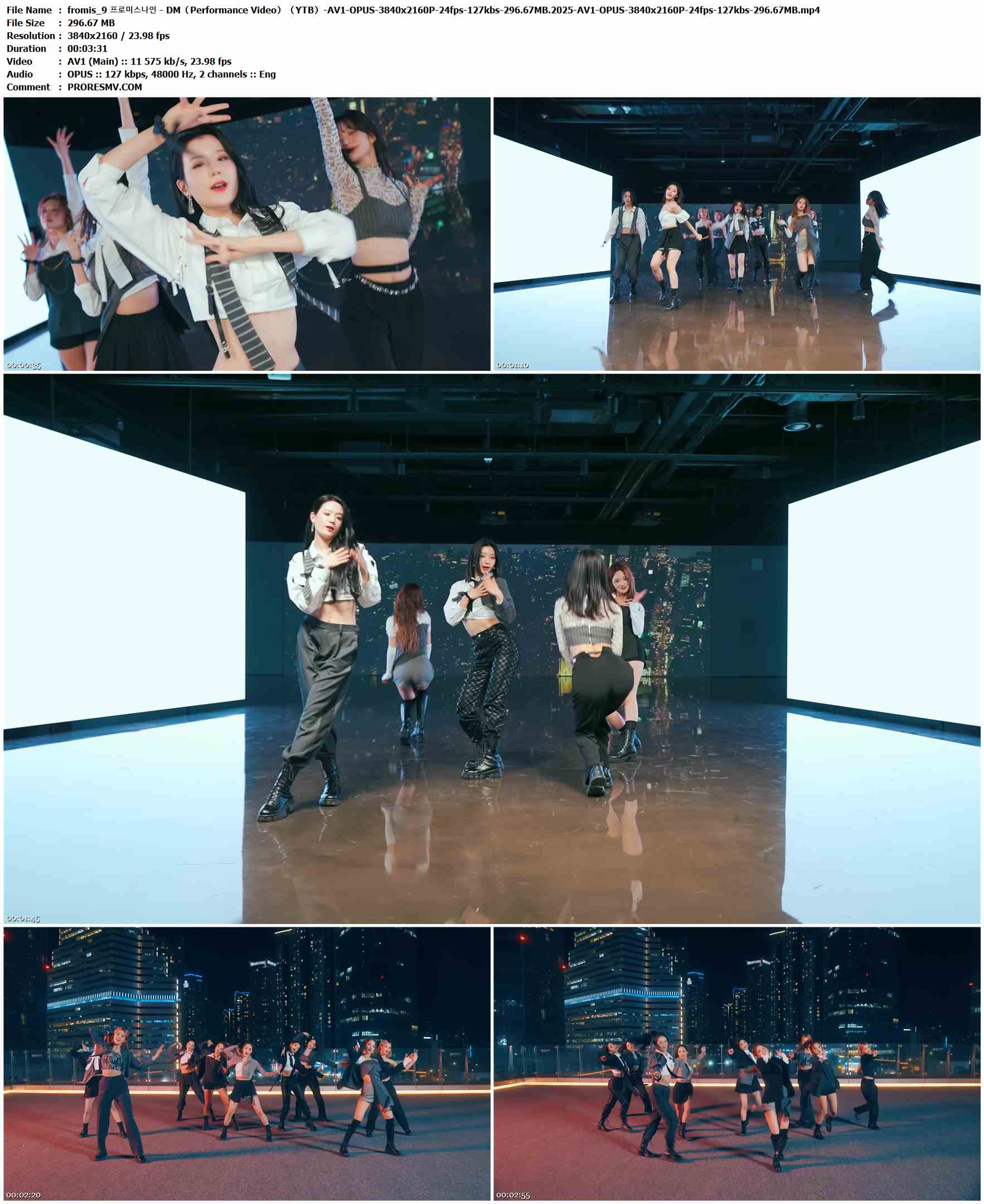 fromis_9 프로미스나인 - DM（Performance Video）（YTB）-AV1-OPUS-3840x2160P-24fps-127kbs-296.67MB官方MV_高清MV